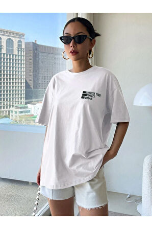 Unisex Effect Baskılı Oversize T-shirt