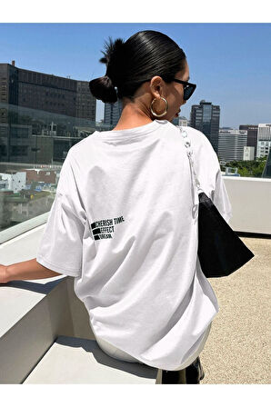 Unisex Effect Baskılı Oversize T-shirt