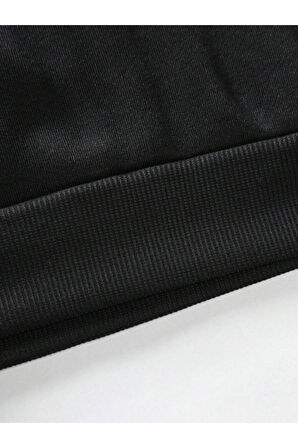 Erkek Siyah Be Yourself Baskılı Oversize Kapşonlu Sweatshirt