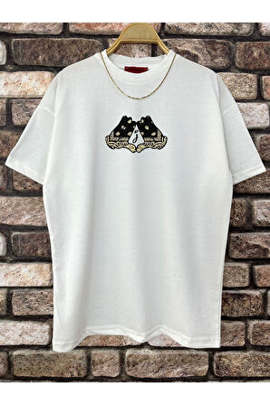 Erkek El Detay Baskılı Oversize Tshirt