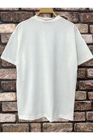 Erkek El Detay Baskılı Oversize Tshirt