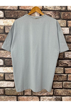 Erkek El Detay Baskılı Oversize Tshirt
