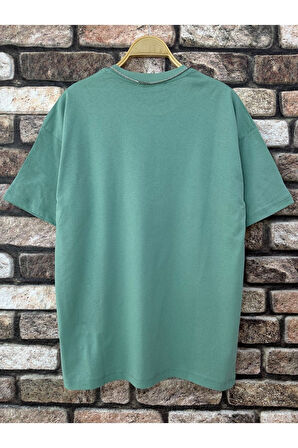Erkek El Detay Baskılı Oversize Tshirt