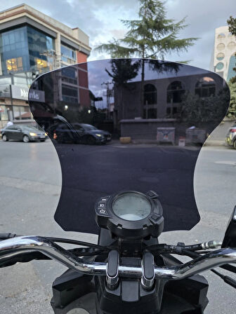 MOTOCAM Altai F1 Max Siperlik Ön Cam 2021-2025 Model 57cm Siyah Renkli 4mm