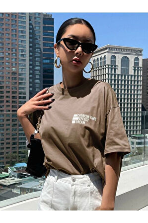 Unisex Effect Baskılı Oversize T-shirt