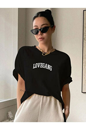 Kadın Lovegang Baskılı Tshirt