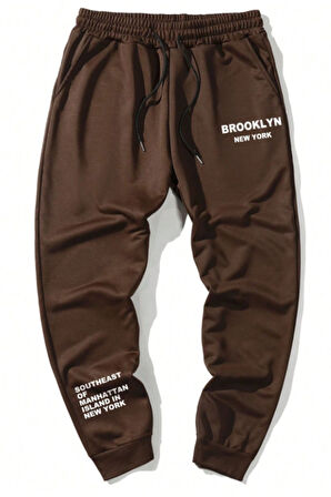 Erkek Brooklyn Baskılı Eşofman Altı