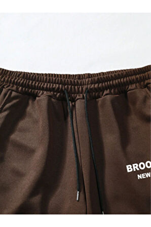 Erkek Brooklyn Baskılı Eşofman Altı