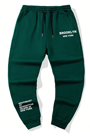 Erkek Brooklyn Baskılı Eşofman Altı