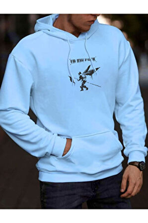 Erkek Linkin Park Baskılı Kapüşonlu Sweatshirt