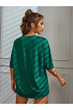 Kadın Malibu Baskılı Oversize T-Shirt
