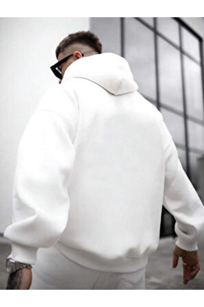 Erkek Nasa Baskılı Kapüşonlu Sweatshirt