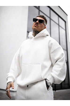 Erkek Sırt NY Baskılı Kapüşonlu Sweatshirt