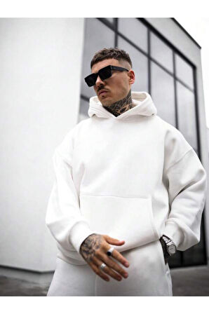 Erkek Sırt NY Baskılı Kapüşonlu Sweatshirt