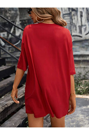 Kadın New York Baskılı Oversize T-Shirt