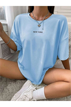 Kadın New York Baskılı Oversize T-Shirt