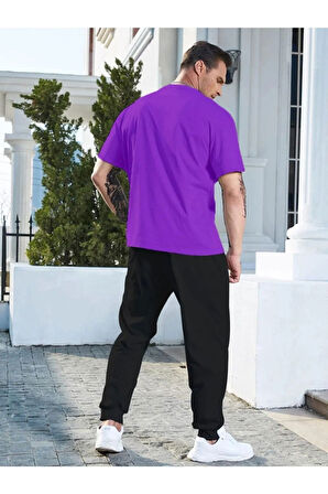 Erkek Dikey Baskılı Oversize Eşofman Takımı