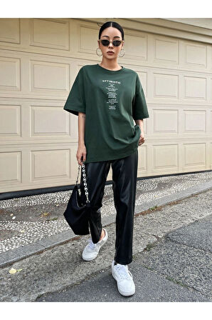 Unisex Optimistic Baskılı Oversize Tshirt
