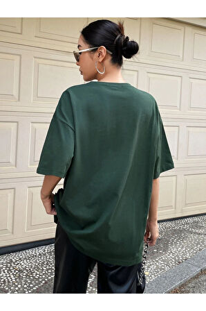 Unisex Optimistic Baskılı Oversize Tshirt