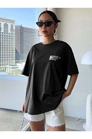 Unisex Effect Baskılı Oversize T-shirt