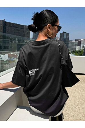 Unisex Effect Baskılı Oversize T-shirt
