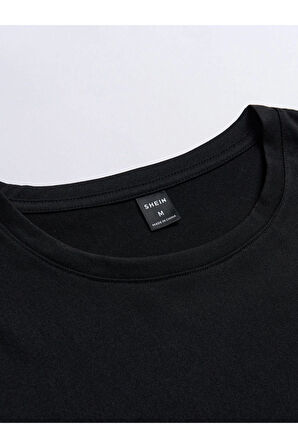 Unisex Siyah Limited Edition Sırt Baskılı Bisiklet Yaka Oversize T-shirt