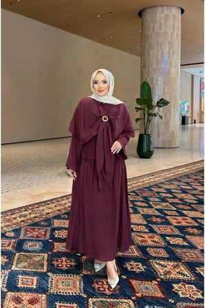 Alure Pelerin Bluzlu Şifon Takım