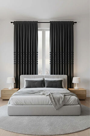 Alvin Pano Fon Perde 1x3 Sık Pile Tek Kanat - Bohem ve İskandinav Mobilya Desenlerine Uyumlu