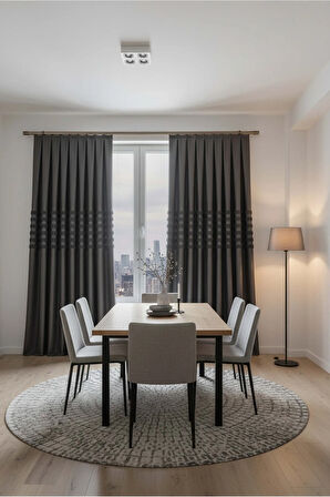 Alvin Pano Fon Perde 1x3 Sık Pile Çift Kanat - Bohem ve İskandinav Mobilya Desenlerine Uyumlu