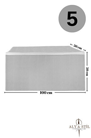 Antrasit Çizgili 5 Adet Yorgan Hurcu - 100x50x50 Cm | Ekstra Dayanıklı Yorgan Düzenleyici