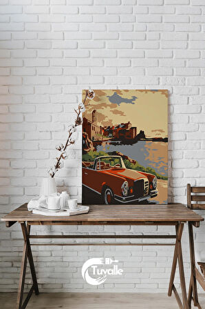 Amalfi Sahilleri Sayılarla Boyama Seti, Hobi Seti, 40X50 Tablo, Fırça Boya, Numaralı Tuval