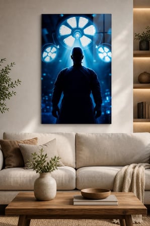 Cerrah Desenli Baskılı Cam Tablo – UV Baskı Modern Medikal Duvar Tablosu
