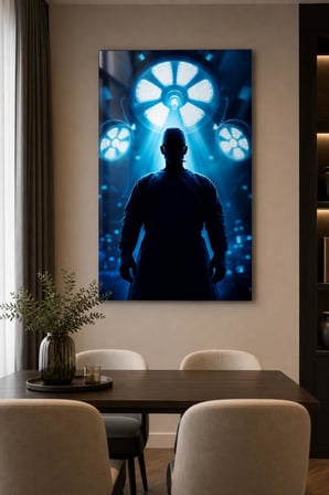 Cerrah Desenli Baskılı Cam Tablo – UV Baskı Modern Medikal Duvar Tablosu