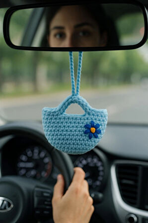 Amigurumi Araba Dikiz Aynası Süsü & Anahtarlık & Çanta Askısı - El Örgüsü