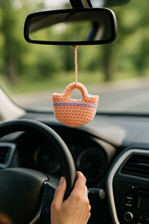 Amigurumi Araba Dikiz Aynası Süsü & Anahtarlık & Çanta Askısı - El Örgüsü