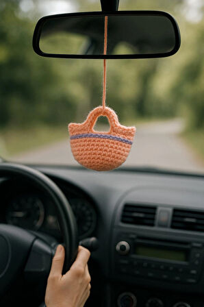 Amigurumi Araba Dikiz Aynası Süsü & Anahtarlık & Çanta Askısı - El Örgüsü