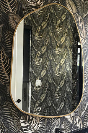 Fawdecor Amorphous Dekoratif Duvar Aynası Gold 50x70 Cm