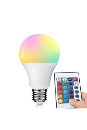 Nisaca 9 W Rgb Led Ampul Çok Renkli ( Dim Edilebilir ) E 27 Duylu Uzaktan Kumandalı