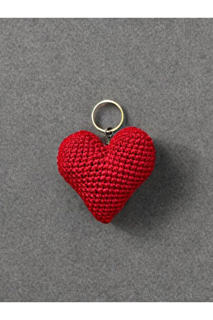Amigurimi Anahtarlık Kırmızı Kalp Şeklinde El Emeği 1 Adet Fiyatıdır.