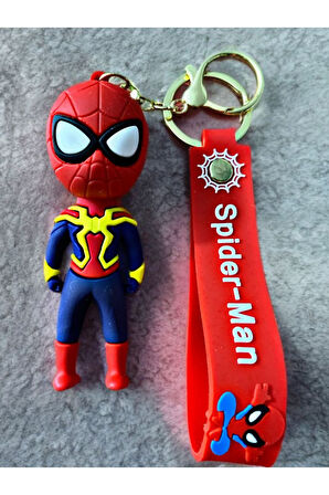 Spiderman Örümcek Adam Silikon Anahtarlık ve Çanta Süsü. 10 cm. Siyah