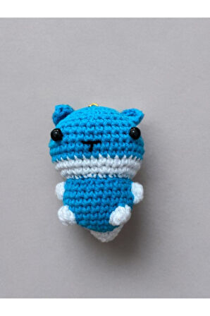 El Yapımı Amigurumi Anahtarlık 8-9 cm Örgü Hediyelik & Çanta Anahtar Aksesuarı Mor