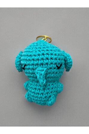 Amigurumi Anahtarlık 7-8 cm Sevimli El Örgüsü Hediyelik Anahtar ve Çanta Aksesuarı Beyaz