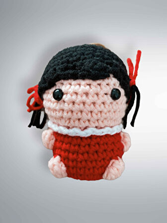 Amigurumi Anahtarlık 7-8 cm Sevimli El Örgüsü Hediyelik Anahtar ve Çanta Aksesuarı