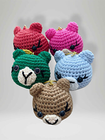 Amigurumi Anahtarlık 7-8 cm Sevimli El Örgüsü Hediyelik Anahtar ve Çanta Aksesuarı
