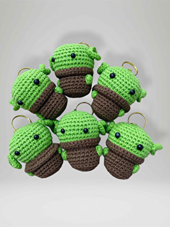 Amigurumi Anahtarlık 7-8 cm Sevimli El Örgüsü Hediyelik Anahtar ve Çanta Aksesuarı