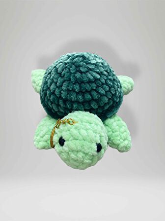 Amigurumi Kaplumbağa Anahtarlık Çanta Süsü Oyuncak 13-15 cm 