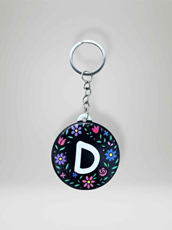 D HARF Kişiye Özel Harfli Çiçek Desenli Plastik  Şişe Açacağı Anahtarlık  Hem Şık Hem Kullanışlı Hediye Seçeneği