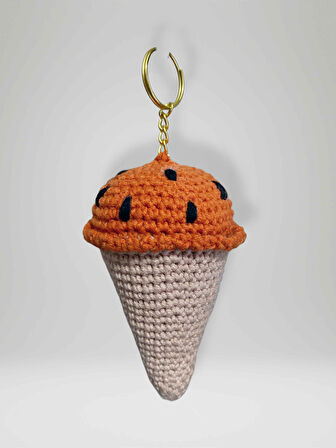 Amigurumi Külah Anahtarlık 10-11 cm Sevimli El Örgüsü Hediyelik Anahtar ve Çanta Aksesuarı (kod:72)
