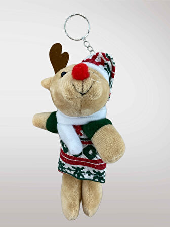 YILBAŞI Temalı Peluş Anahtarlık Çanta Süsü Ağaç Süsü Dekor Süsü Hediye (13-15 cm) (kod:125)