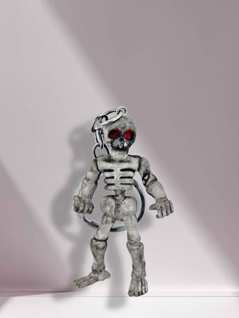 İSKELET FİGÜRLÜ 6 CM Plastik Anahtarlık – Dekoratif Kuru Kafa Anahtarlık | Çanta Süsü Hediyelik Aksesuar 💀🔑  (KOD:132)